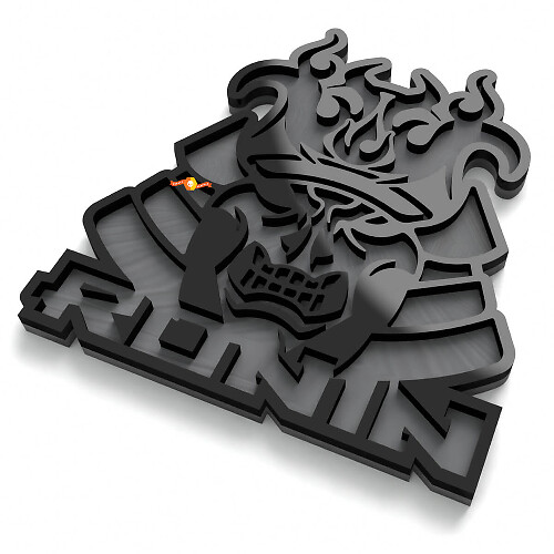Distintivi Parafango Teschio Samurai Ronin Emblema Portellone 3D