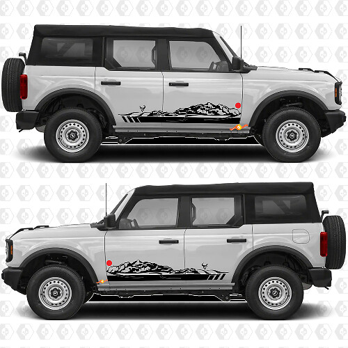 Adesivi Strisce da Corsa Desert Mountain per Porte Laterali Ford Bronco