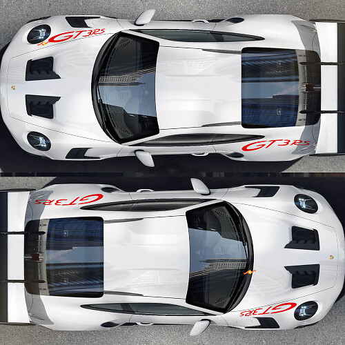 Kit adesivi parafango anteriore GT3 RS e pannello posteriore per Porsche 911 GT3 RS