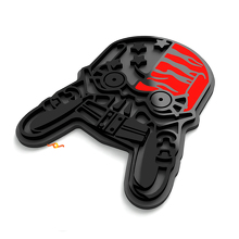 Emblemi parafango Mech Skull Emblema portellone Distintivo 3D 2