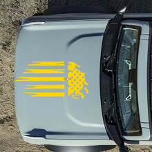 Adesivi Decalcomanie Bandiera Americana Distrutta per Cofano per Musclecar horse 6