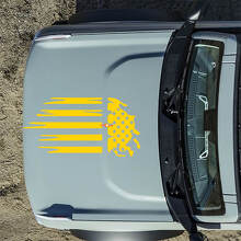 Adesivi Decalcomanie Bandiera Americana Distrutta per Cofano per Ford Bronco 6