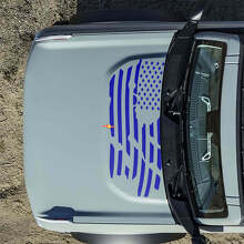 Adesivi Decals Bandiera Americana US Distrutta per Cofano Musclecar horse 2