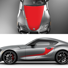 Strisce Laterali Corrono Grafiche Adesivi Decalcomanie Cofano Porte per Toyota Supra MKV A90 A91 3