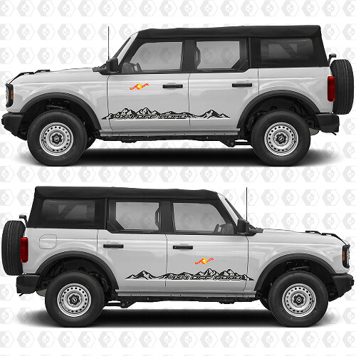4x4 Fuoristrada Montagne Side Doors Grafica Vinile Decalcomania Adesivo adatto per Ford Bronco