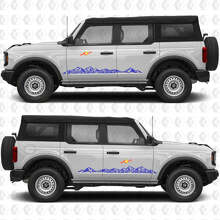 Adesivo Vinile Decalcomania 4x4 Off Road Mountains Side Doors per Musclecar horse 2