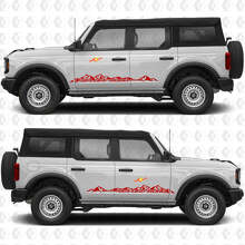 Adesivo Vinile Decalcomania 4x4 Off Road Mountains Side Doors per Musclecar horse 3