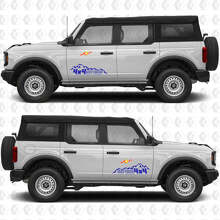 Adesivo in vinile 4x4 Off Road Montagne Porte Laterali 3 per Musclecar horse 2
