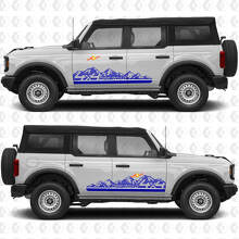 Adesivo in vinile 4x4 Off-Road Mountains Side Stripe Door Graphics compatibile con Ford Bronco 2