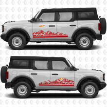 Adesivo in vinile 4x4 Off-Road Mountains Side Stripe Door Graphics compatibile con Ford Bronco 3