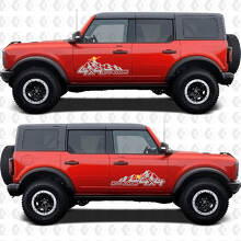 2x 4x4 Off Road Adesivi Grafici Laterali per Porte per Ford Bronco 3