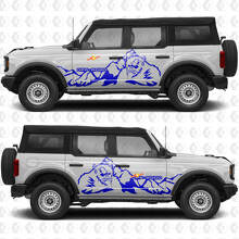 Adesivo in vinile grafica laterale porte Yeti 4x4 Off Road Mountains adatto per Ford Bronco 2