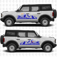 Adesivo Vinile Grafico per Porte Laterali Montagne 2 per Ford Bronco 2
