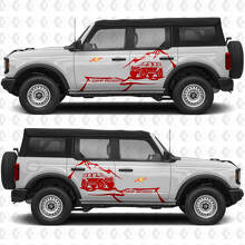 Adesivo in Vinile Grafico per Porte Laterali Rock Crawler Mountains 2 adatto per Ford Bronco 3