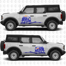 Adesivo in vinile grafico per portiere laterali Rock Crawler Mountains 3 compatibile con Ford Bronco 2