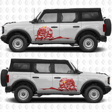Adesivo in vinile grafico per portiere laterali Rock Crawler Mountains 3 compatibile con Ford Bronco 3