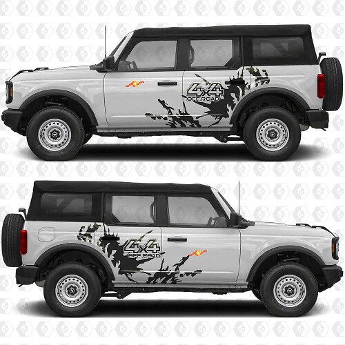 Kit di Adesivi Laterali in Vinile 4x4 Off Road Antischizzi di Fango per Musclecar horse