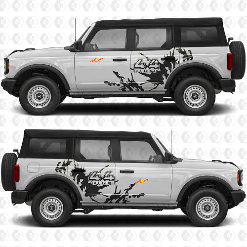 4x4 Off Road Grafiche Adesive in Vinile per Porte Laterali Splash adatte a Ford Bronco