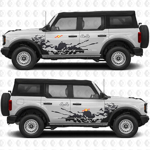 Adesivo Vinile Grafico Laterale Splash 4x4 Off Road 3 per Ford Bronco