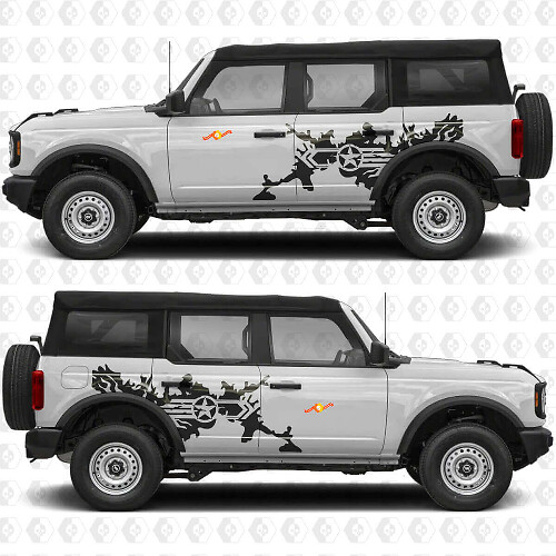 Adesivo in vinile laterale Military Star Splash per Ford Bronco