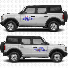 Adesivo Vinil Grafico 2 per Porte Laterali con Bandiera USA per Ford Bronco 2