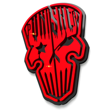 Distintivi Parafango Teschio Punisher Emblema Portellone Distintivo 3D 5