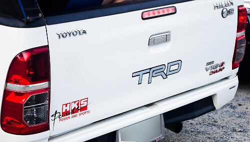 Adesivi in Vinile Stile TRD HKS per Portellone Toyota Hilux Vigo Champ 2005-2014