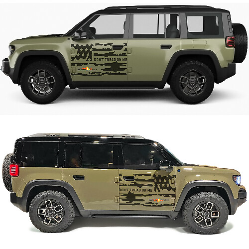 Adesivo in Vinile per Porte Laterali Bandiera USA Dont Tread On Me per Jeep Recon 1