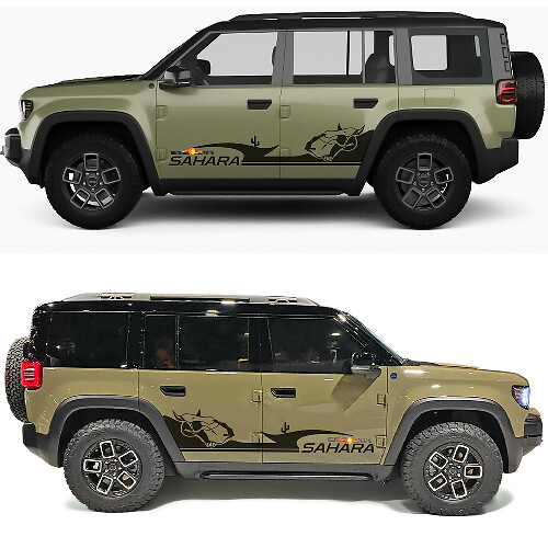 Adesivo in Vinile per Portiere Laterali Skull Desert Sahara per Jeep Recon 1