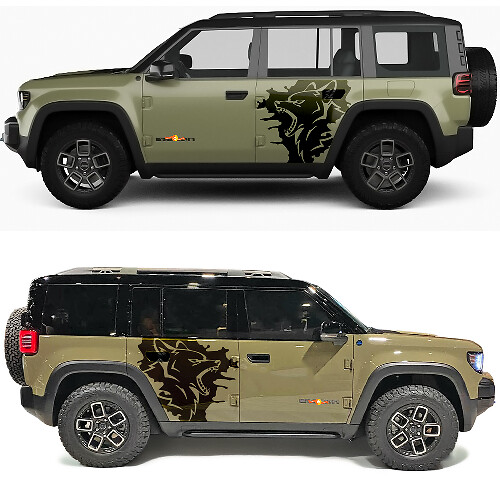 Adesivo in Vinile Wolf Splash per Porte Laterali Jeep Recon 1