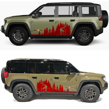 Adesivo in Vinile per Porte Laterali Deer Forest Line per Jeep Recon 3