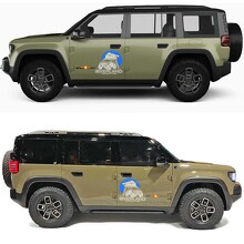 Adesivo in Vinile per Porte Laterali Auto Tenda da Tetto Overland Adventure per Jeep Recon 2
