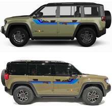 Adesivo in Vinile Strisce Retrò Sport Sunset per Porte Laterali Jeep Recon 2