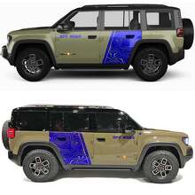 Adesivo in Vinile Mappa Topografica Cancelli Laterali Off Road per Jeep Recon 2