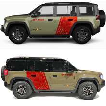 Adesivo in Vinile Mappa Topografica Cancelli Laterali Off Road per Jeep Recon 3