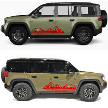 Adesivo in vinile con silhouette di montagne per porte laterali Rubicon X 2 per Jeep Recon 3
