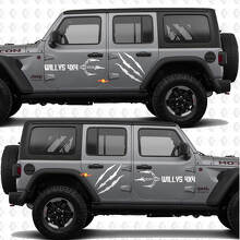 Adesivo in vinile 4x4 con graffi a artiglio per porte laterali Willys adatto a Jeep Wrangler 3
