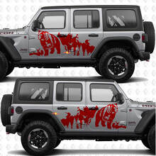 Adesivo in vinile Bear Trees Splash Side Doors adatto a Jeep Wrangler 3