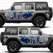 Adesivo in vinile per porte laterali Cougar Mountains Splash compatibile con Jeep Wrangler 2