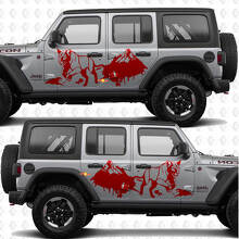 Adesivo in vinile per porte laterali Cougar Mountains Splash compatibile con Jeep Wrangler 3