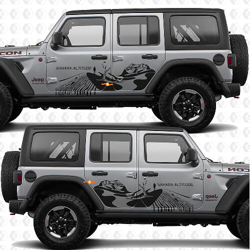 Adesivo in vinile Desert Explore Sahara Altitude Side Doors per Jeep Wrangler 1