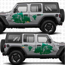 Adesivo in vinile a forma di anatra germano reale permette spruzzi foresta per porte laterali adatto a Jeep Wrangler 3