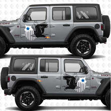 Adesivo decalcomania in vinile con aquila calva stella militare per porte laterali, compatibile con Jeep Wrangler 2