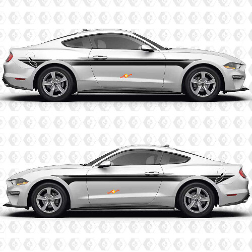 Adesivi in Vinile a Strisce Parallele Doppie Premium EcoBoost S550 per Porte Laterali Musclecar Musclecarmodel