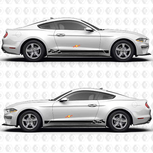 Adesivo Vinile con Strisce Speciali da Corsa Triple Laterali per Porta California per Musclecar Musclecarmodel