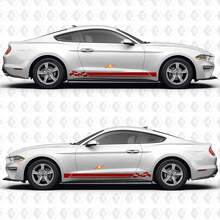 Adesivo Vinile Laterale con Bandiera a Scacchi e Triple Strisce per Ford Mustang_3