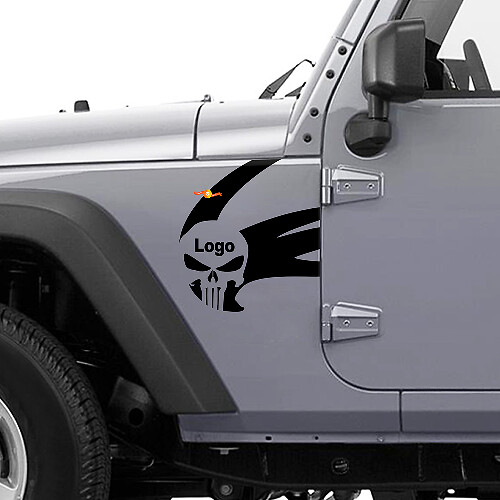 Adesivo Vinyl Laterale Logo Punisher per Jeep Wrangler Rubicon