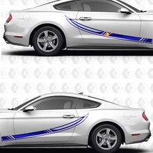 Adesivo Vinile Strisce da Corsa Laterali per Porta Ford Mustang_3