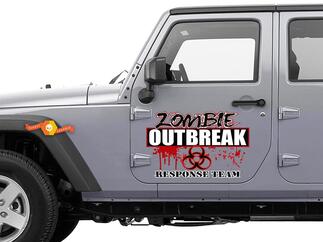 Jeep Rubicon Wrangler Zombie Outbreak Response Team Skull Wrangler Decal-porta