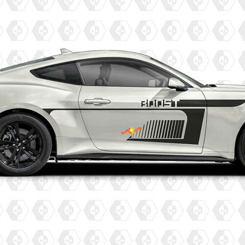 Adesivo Vinile Stripe a Spazio Negativo Laterale per Porta per Musclecar MusclecarModel